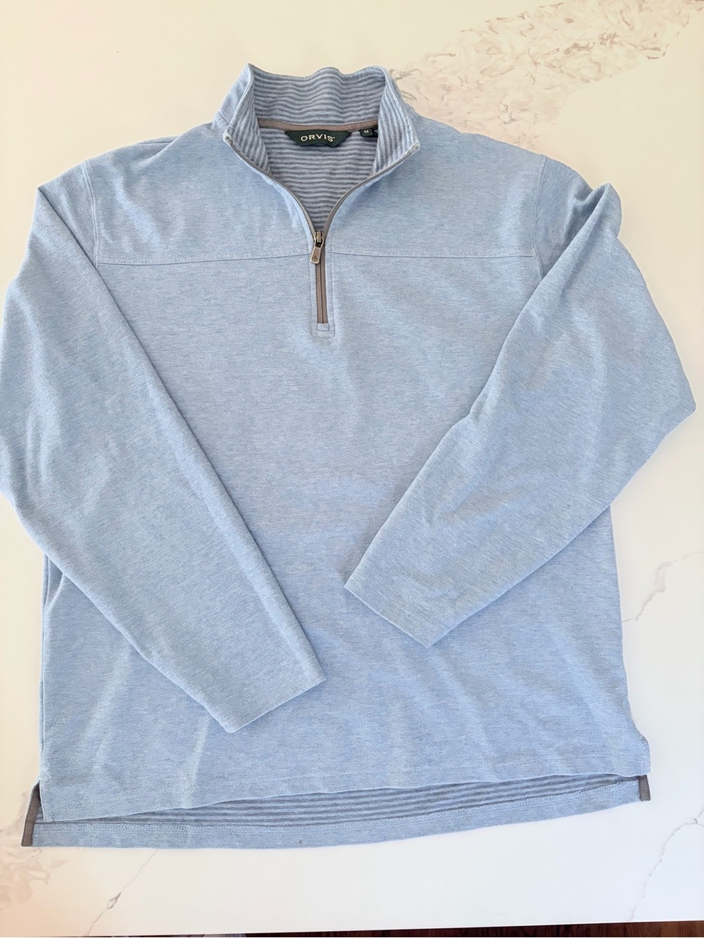 Orvis Men's M Blue Quarter-Zip Sweater